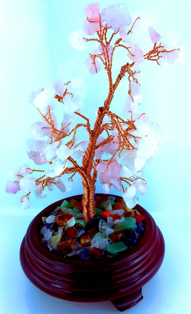 Gemstone Tree Large - Rose Quartz