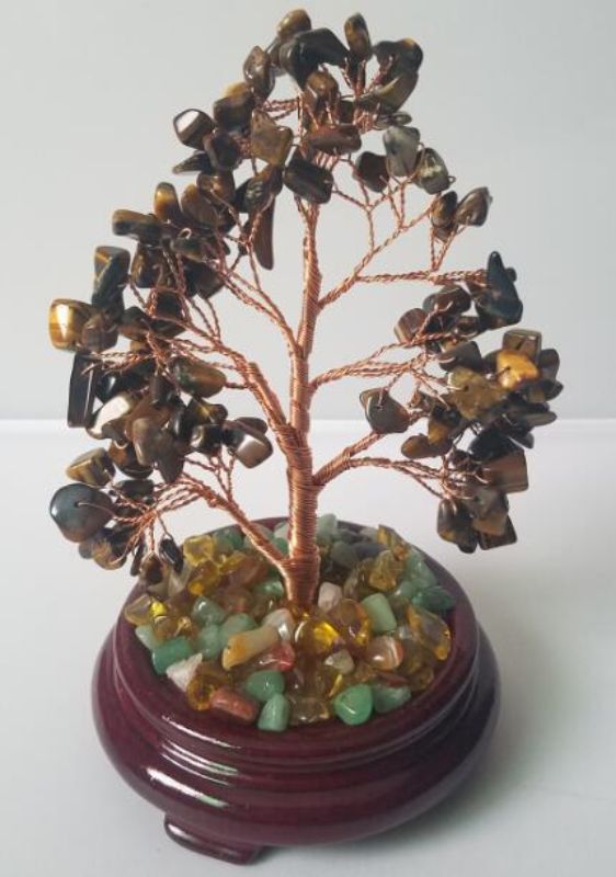 Gemstone Tree - Turquoise Tiger Eye Large (23cm)