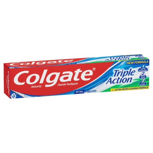Colgate Triple Action Original Mint Toothpaste 160g - Pack of 6