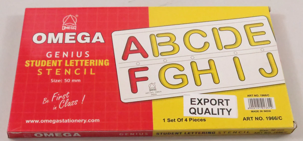 Artist Stencil - Omega 50mm Letter Stencil