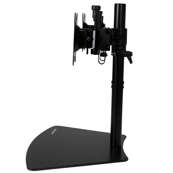 Ergonomic Dual Monitor Desktop Stand for 12-24 Inch Screens - Space Saving VESA Mount with Adjustable Height