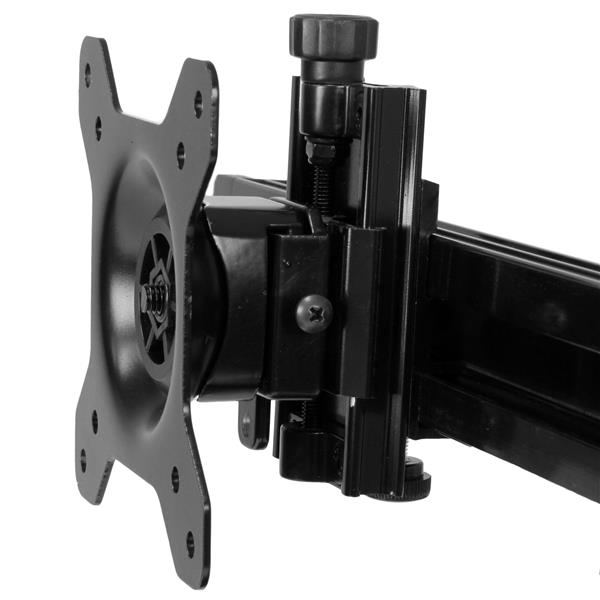 Ergonomic Dual Monitor Desktop Stand for 12-24 Inch Screens - Space Saving VESA Mount with Adjustable Height