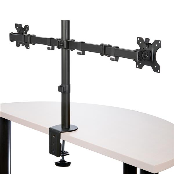 Ergonomic Desk Mount Dual Monitor Arm with Clamp and Grommet for 32" Displays