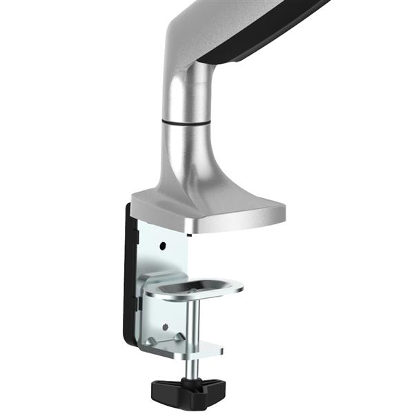 Ergonomic desk-mount monitor arm for 13-34 inch monitors with full motion articulation, height adjustment, and cable management.