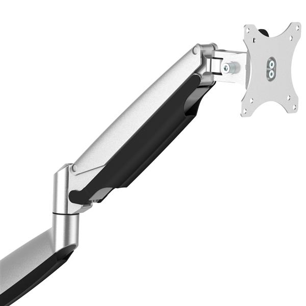 Ergonomic desk-mount monitor arm for 13-34 inch displays, featuring full motion adjustment and cable management.
