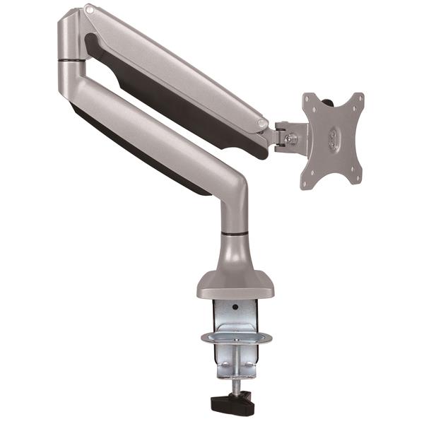 Ergonomic desk-mount monitor arm for 13-34 inch monitors with full motion articulation and adjustable height.