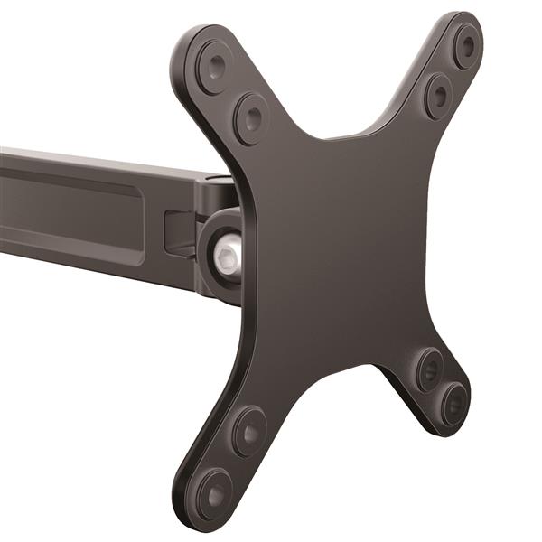 Ergonomic wall-mount monitor arm with single swivel for adjustable viewing and space-saving in home and office settings.