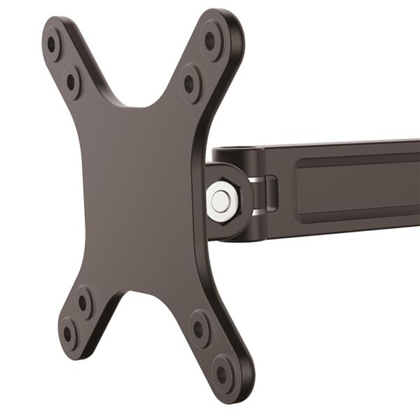 Ergonomic wall-mount monitor arm with swivel for adjustable viewing and space-saving, supporting 13" to 34" displays.