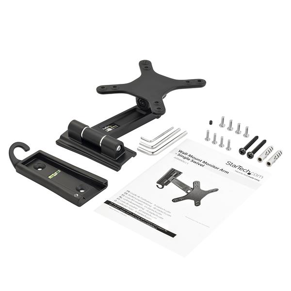 Ergonomic wall-mount monitor arm with swivel for adjustable viewing and space-saving, supports 13" to 34" displays.