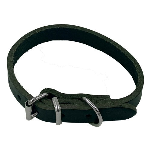 Taurus Coloured Leather Collar 12mm X 330mm Black