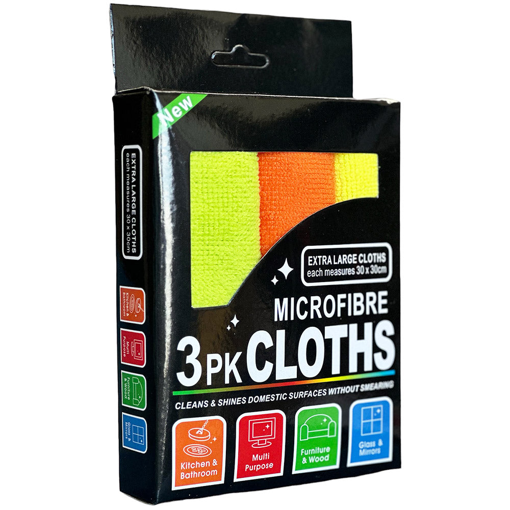 Microfibre Cloths 3pk 30x30cm