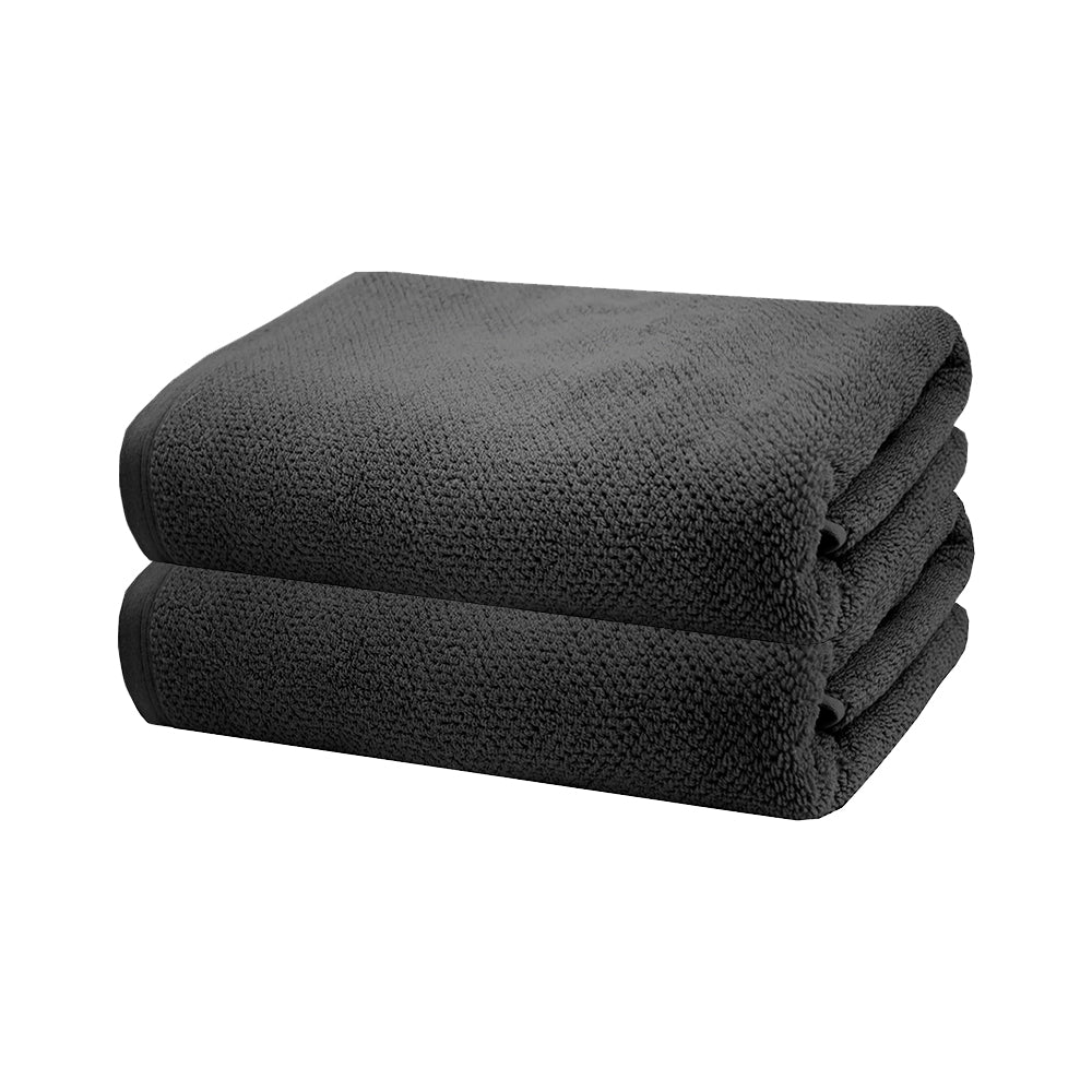 Angove 2pack Bath Sheet 80x160cm Charcoal- Bambury