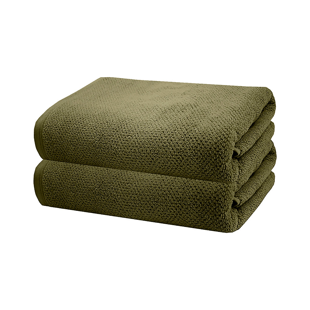 Angove 2pack Bath Sheet 80x160cm Olive- Bambury