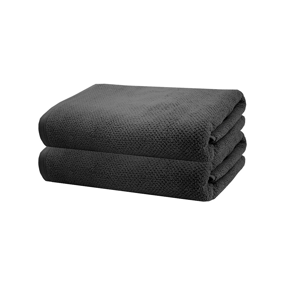 Angove 2pack Bath Towel 70x140cm Charcoal- Bambury