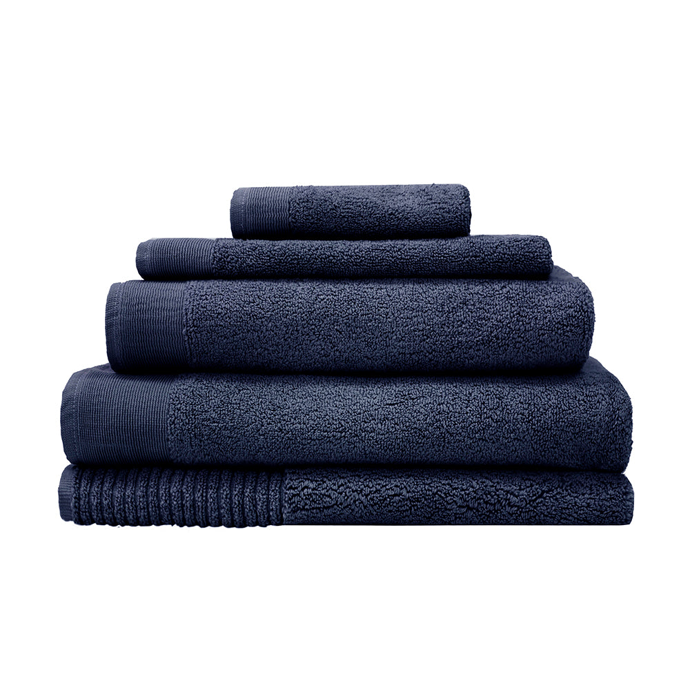 Elvire Bath Sheet 2 Pack Navy- Bambury