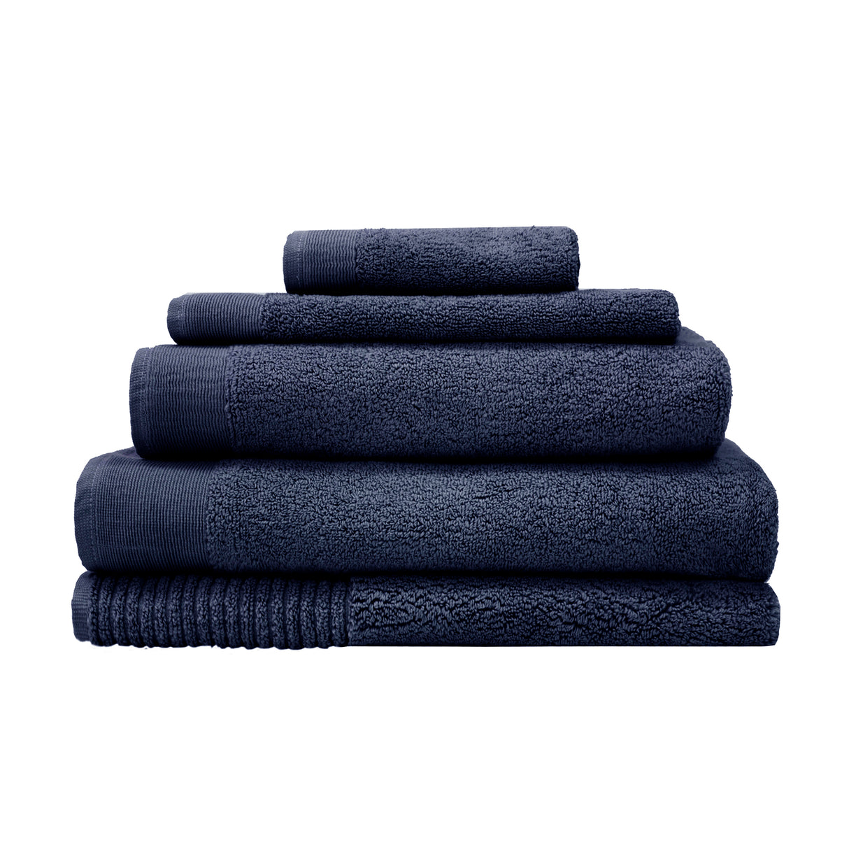Elvire Hand Towel 4 Pack Navy- Bambury