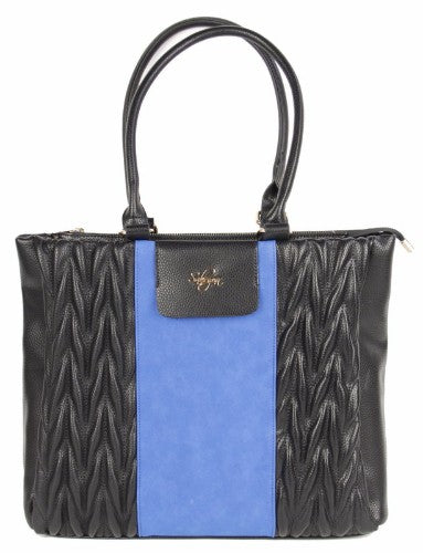 Striped Pu Bag Blue