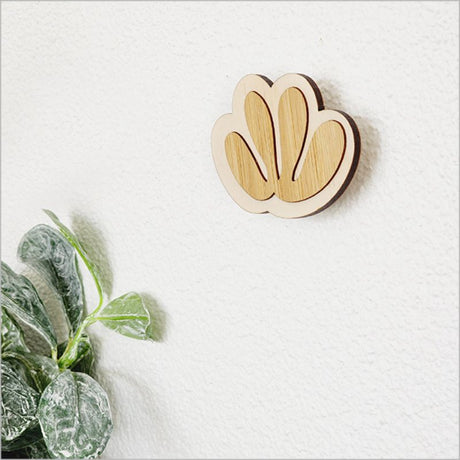 Coral Bamboo Hook, 6.5cm, eco-friendly, sturdy, perfect for organizing clothes and bags, ideal home decor accessory.