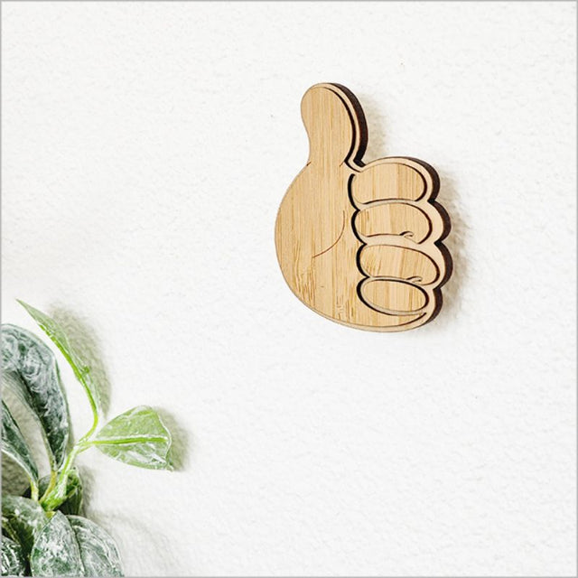 Sustainable bamboo wall hook, 6.5cm, ideal for organizing clothes and towels, stylish and eco-friendly design.