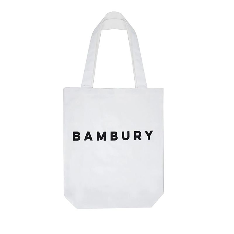 Bambury eco-friendly white cotton tote bag, 39 x 44cm, perfect for shopping and daily errands.