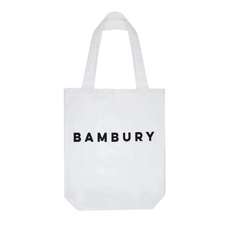 Bambury eco-friendly white cotton tote bag, 39 x 44cm, perfect for shopping and daily errands.