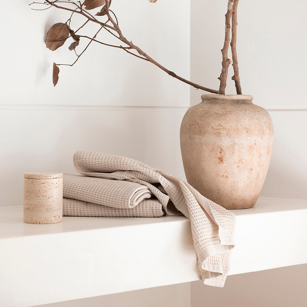 Waffle Hand Towel 40x70cm Pebble- Bambury