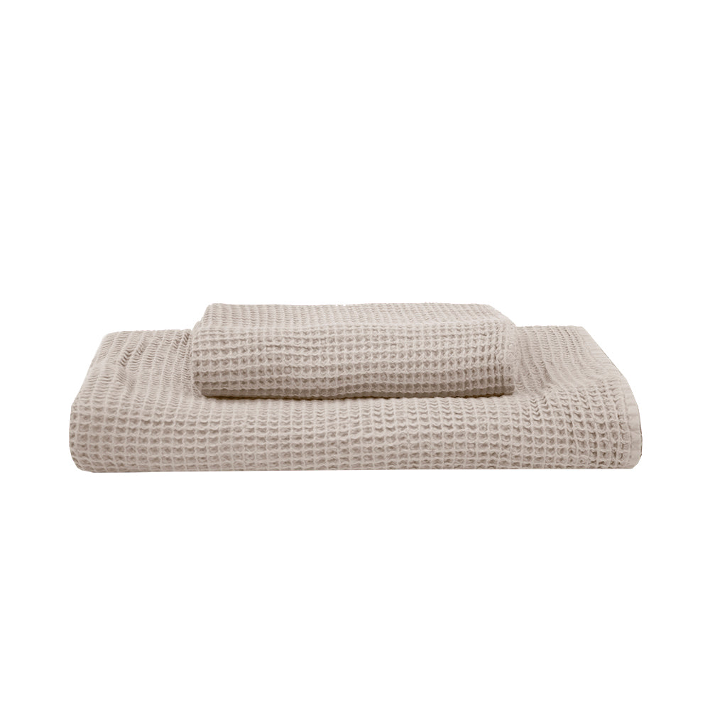 Waffle Towel 80x160cm Pebble- Bambury