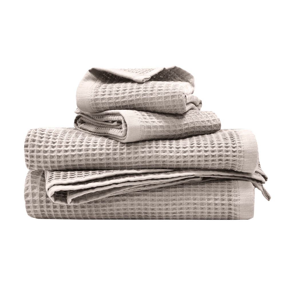 Waffle Towel 80x160cm Pebble- Bambury
