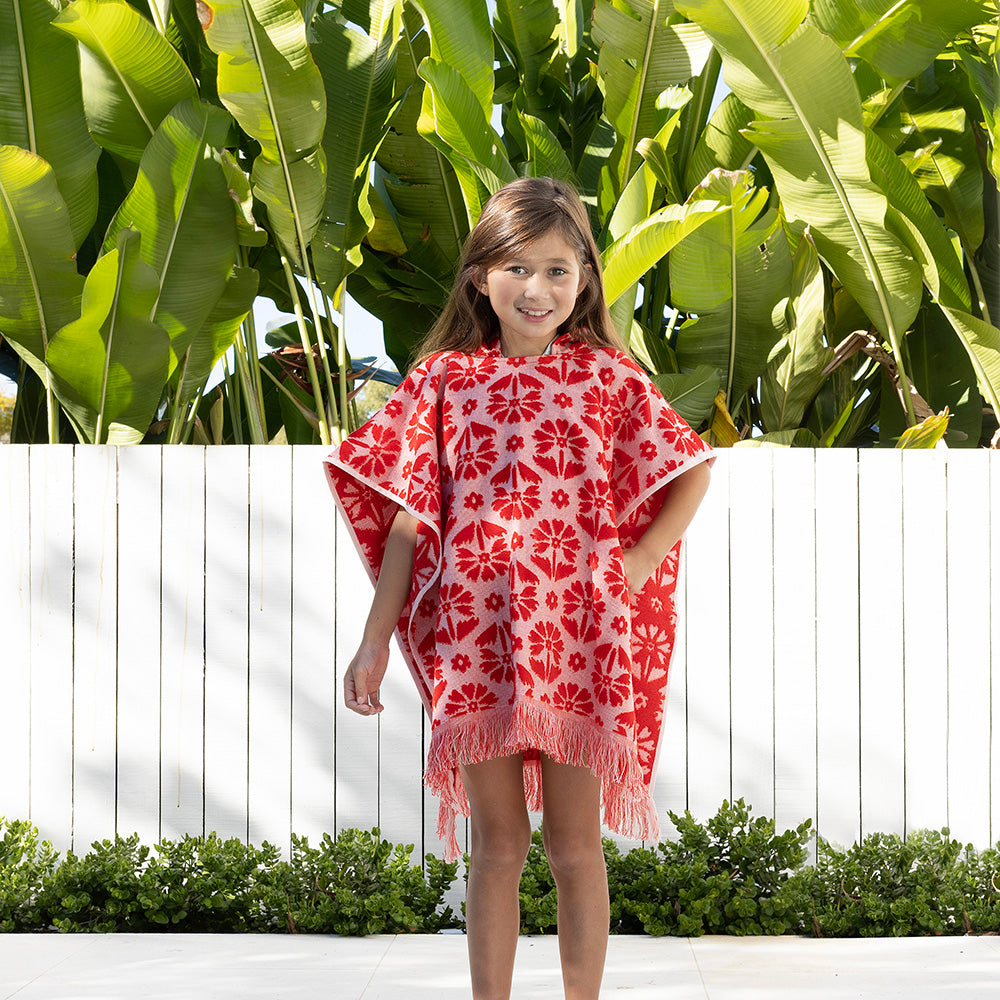 Flora Kids Poncho Poppy- Bambury