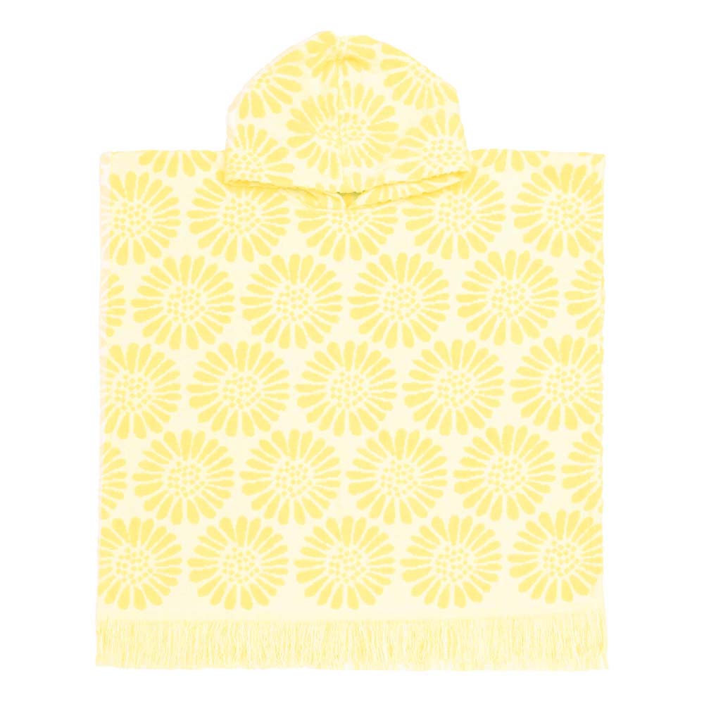 HiLo Cotton Hooded Towel Poncho for Kids 3-7 Years Bambury - Daisy Butter