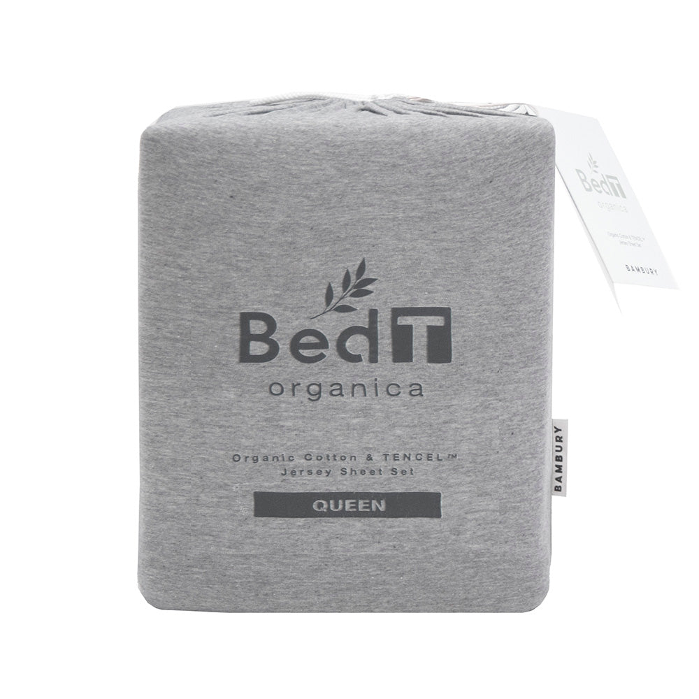 BedT Organica Sheet Set Grey King Single- Bambury