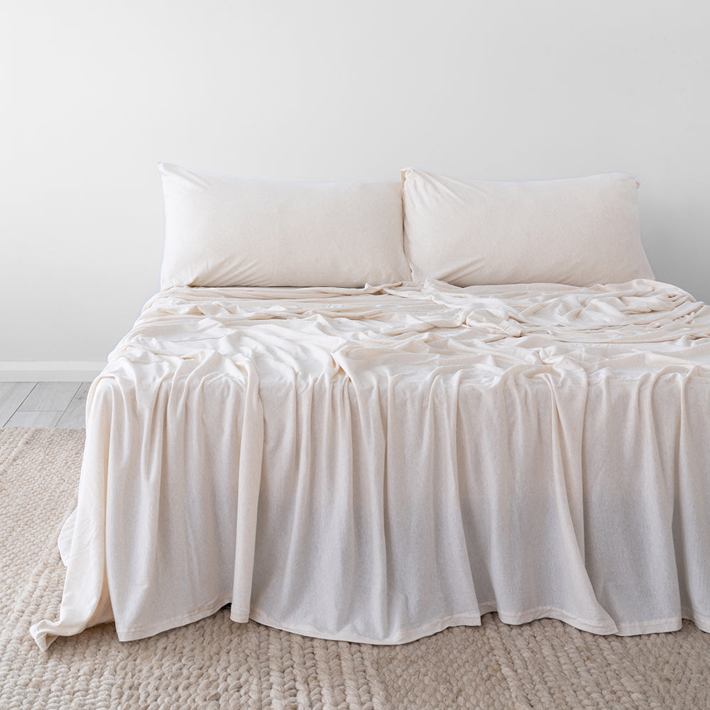 BedT Organica Sheet Set Stone Double- Bambury