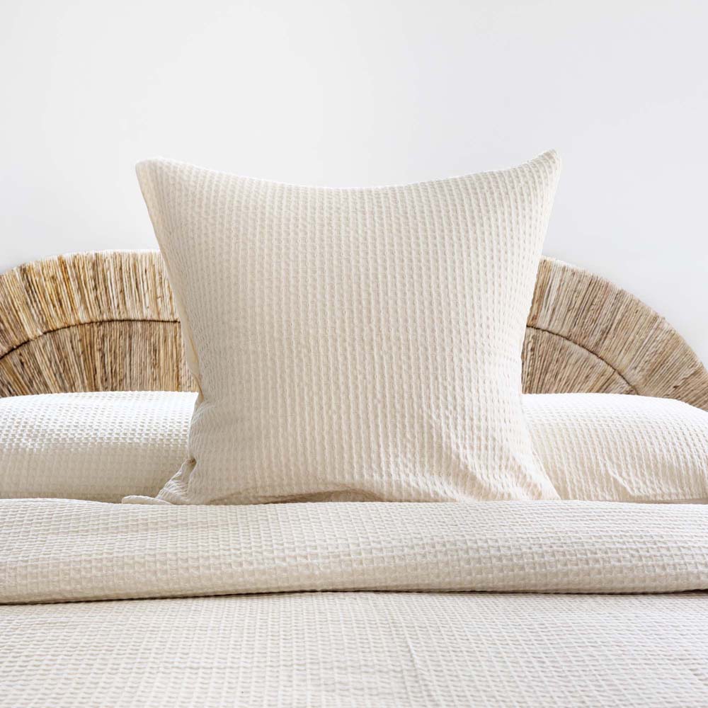 Dorset Cotton Waffle Euro Pillowcase 65 x 65cm Bambury - Stone
