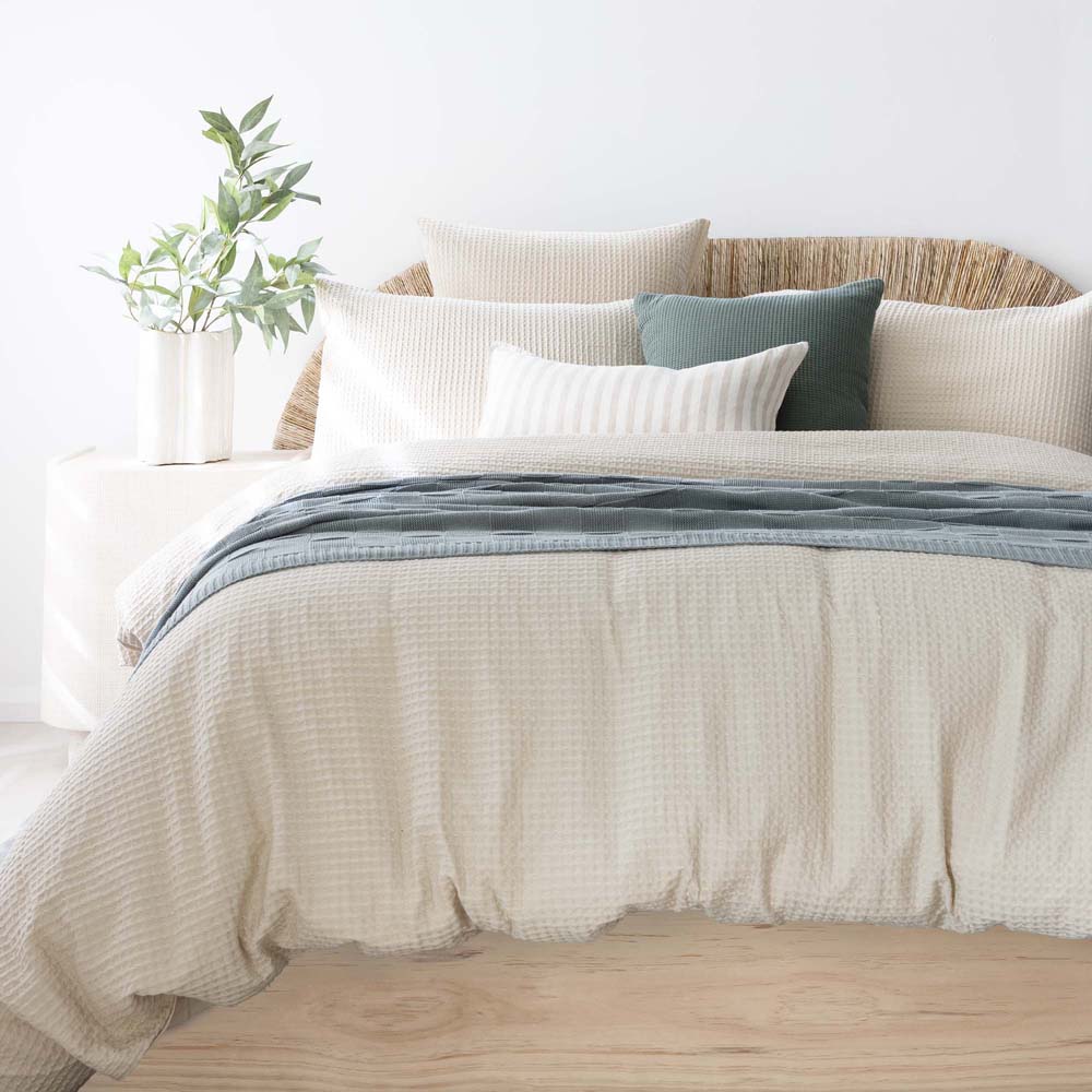 Dorset Cotton Waffle Euro Pillowcase 65 x 65cm Bambury - Stone