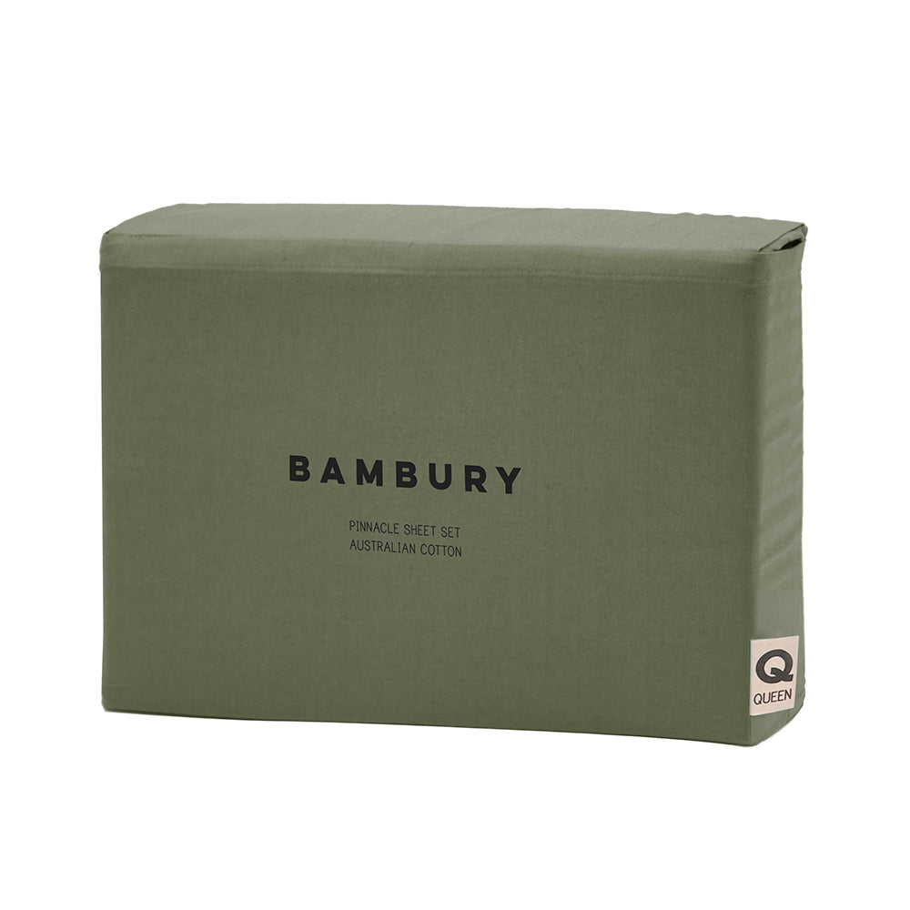 Pinnacle Sheet Set Moss Double- Bambury