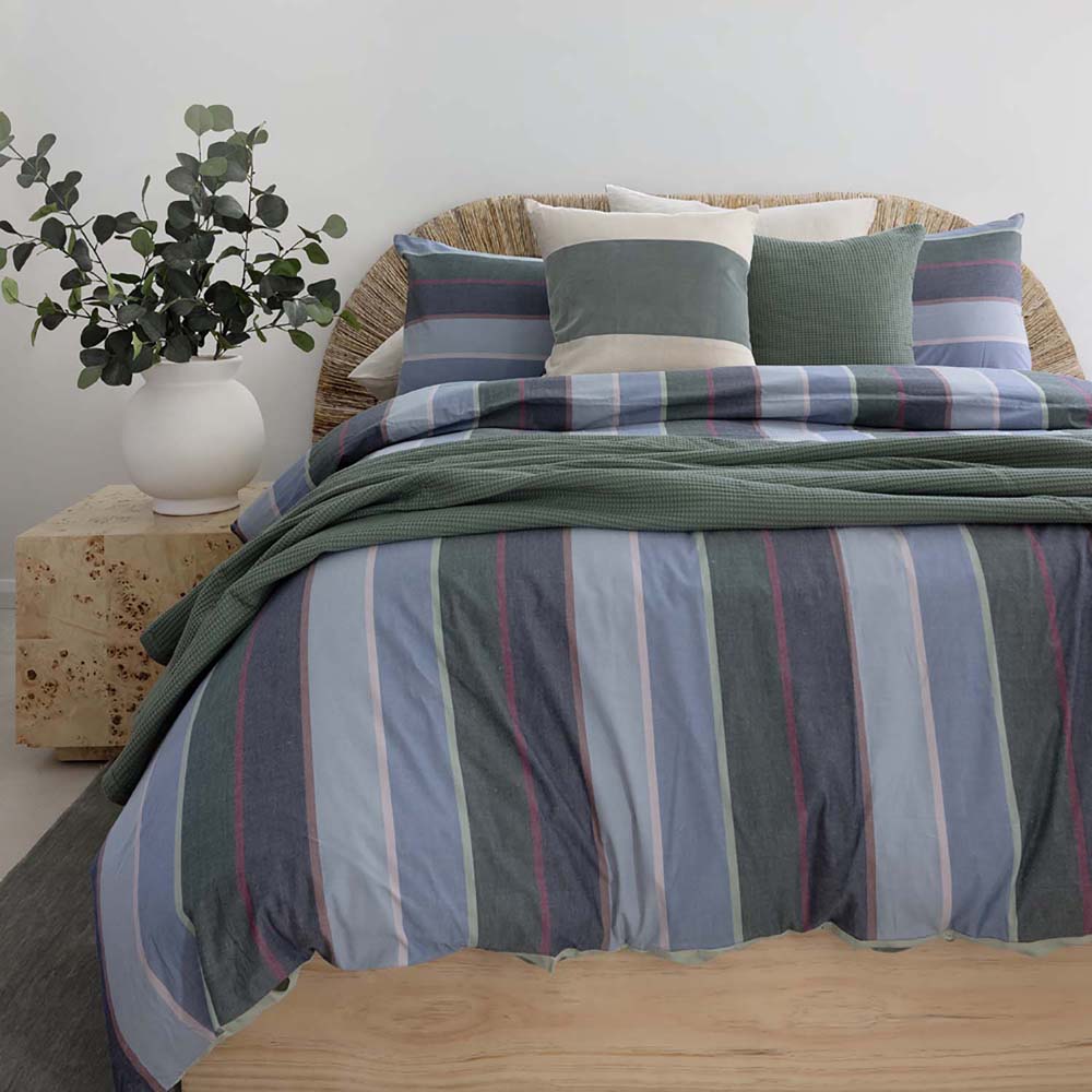 Kaia Yarn Dyed Cotton Duvet / Quilt Cover Set King - Bambury