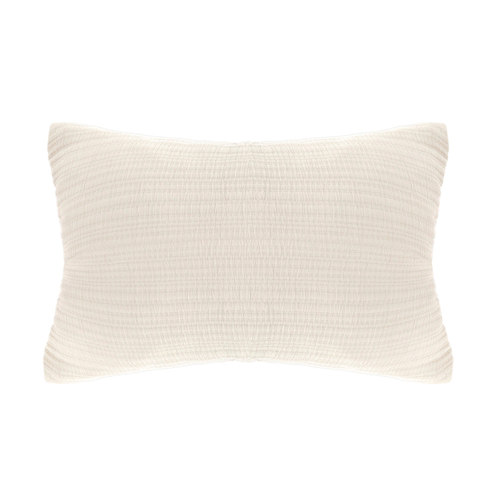 Lores Quilt/Duvet Cover Set in Stone, premium quilted cotton jacquard with soft cream percale reverse, perfect for all seasons.