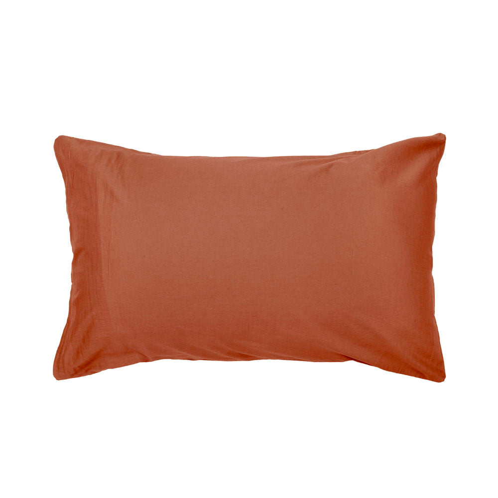Luna Jacquard Duvet / Quilt Cover Set Rust Queen - Bambury