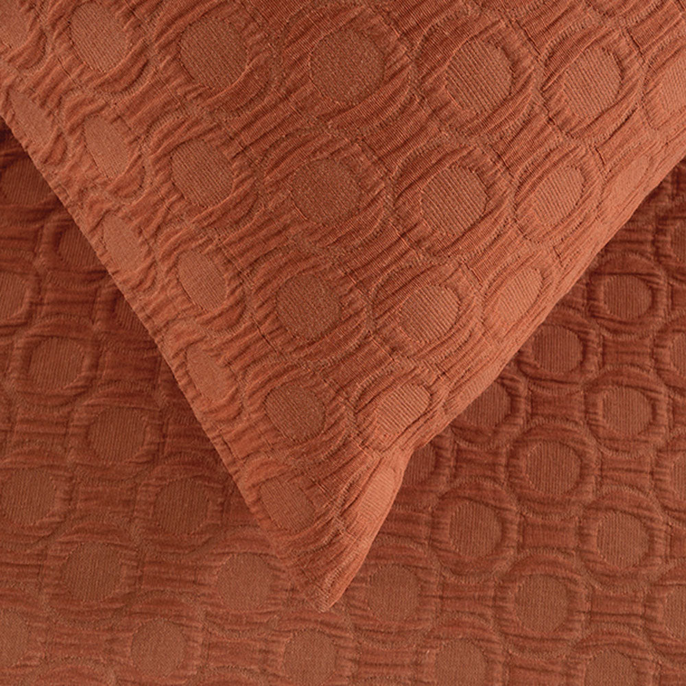 Luna Jacquard Duvet / Quilt Cover Set Rust King - Bambury