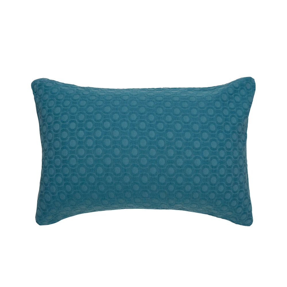 Luna Jacquard Duvet / Quilt Cover Set Teal King - Bambury