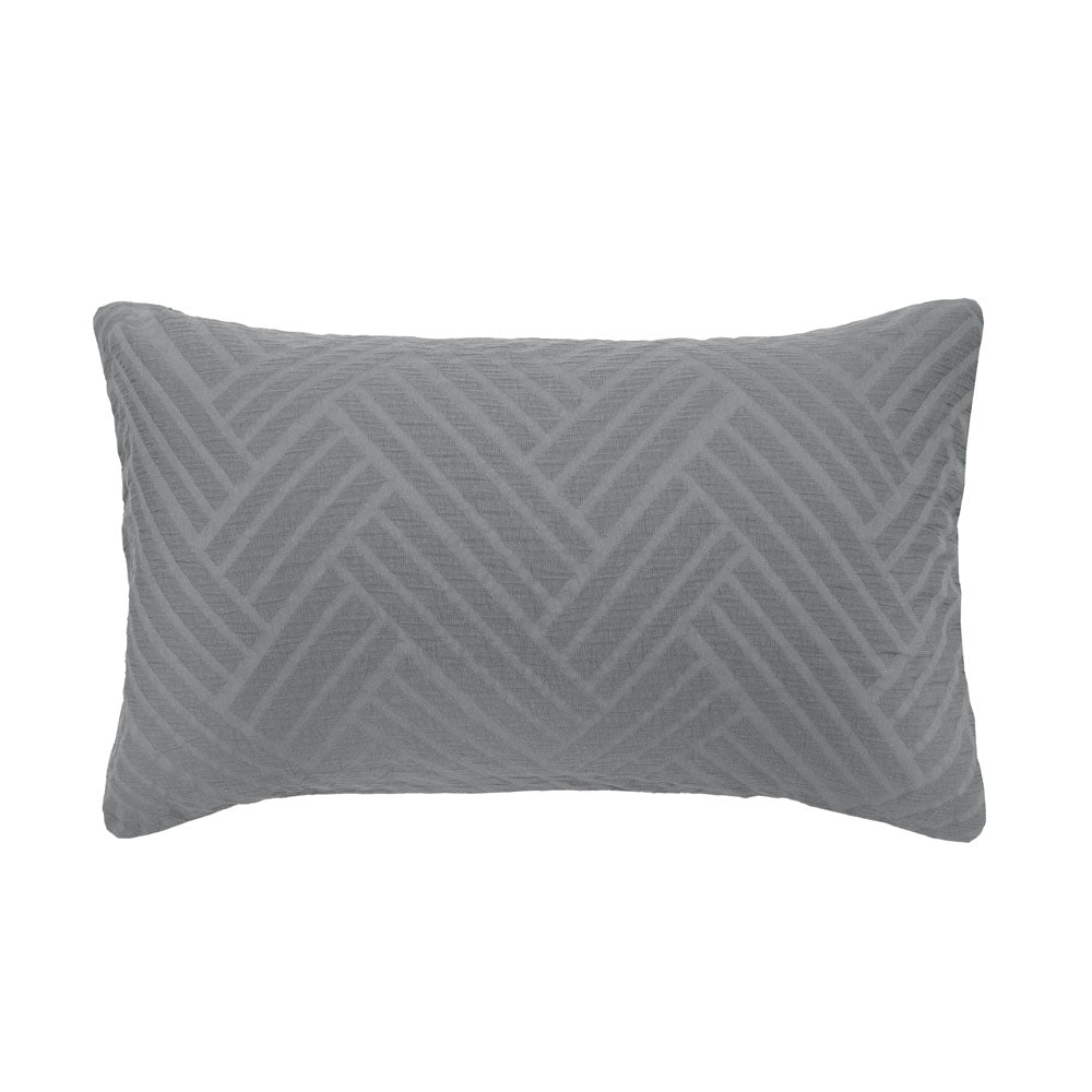 Panama Jacquard Duvet / Quilt Cover Set Steel Queen - Bambury