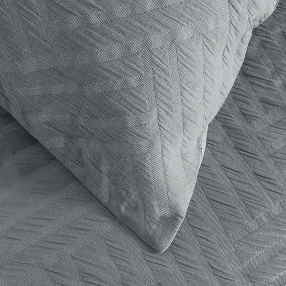 Panama Jacquard Duvet / Quilt Cover Set Steel Queen - Bambury
