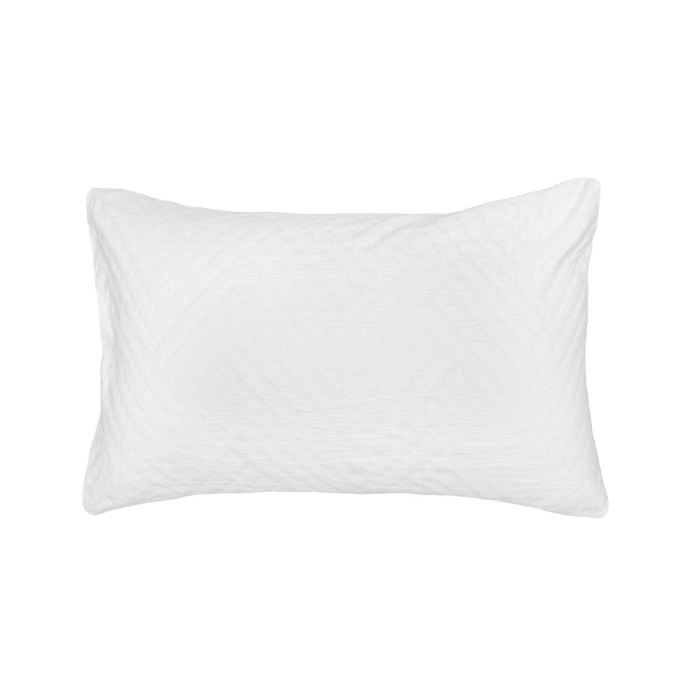 Panama Jacquard Duvet / Quilt Cover Set White King - Bambury