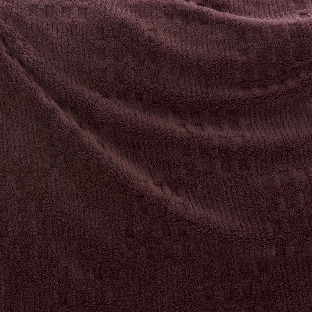 Lattice Sherpa Blanket Raisin Single - Bambury
