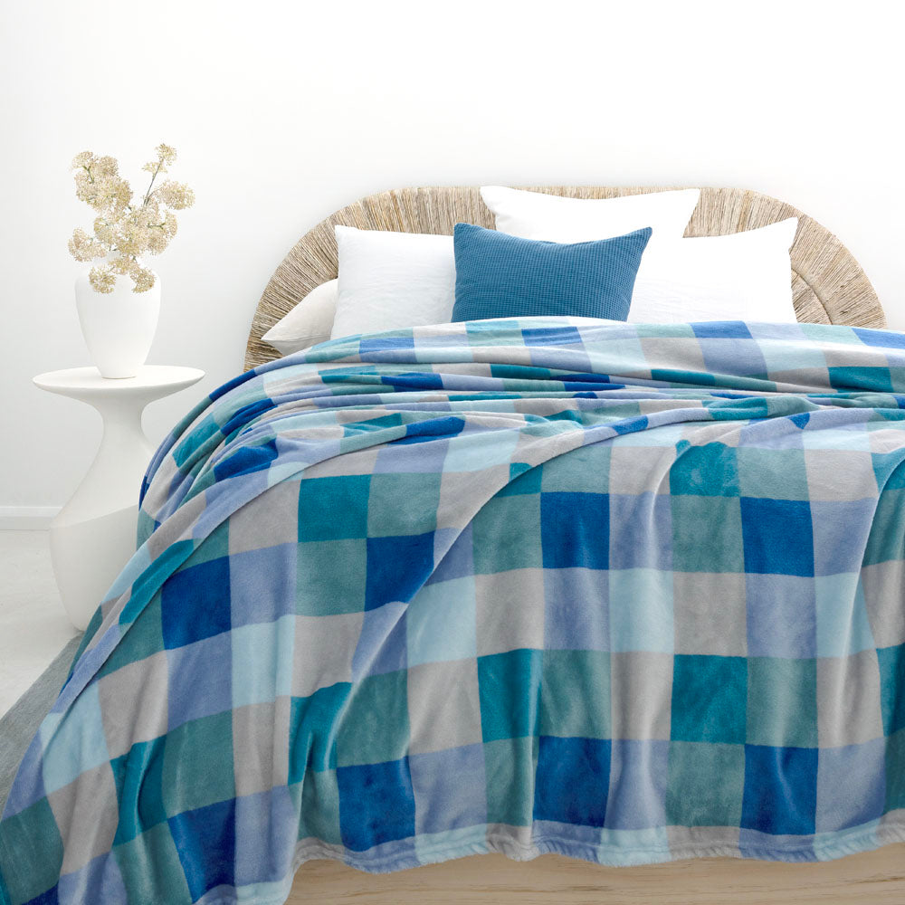Charlie Ultraplush Blanket Ocean Single - Bambury