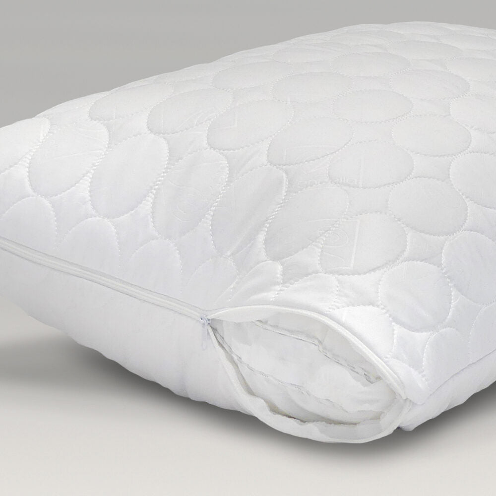Quilted Pillow Protector - DreamGreen Zipped (White)