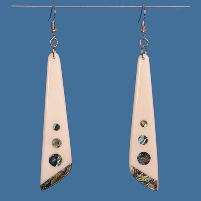 Bone Earring With Paua Inlay - Smartfox