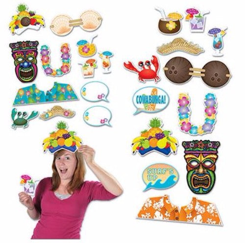 Luau Photo Prop Fun Signs - Pack of 12