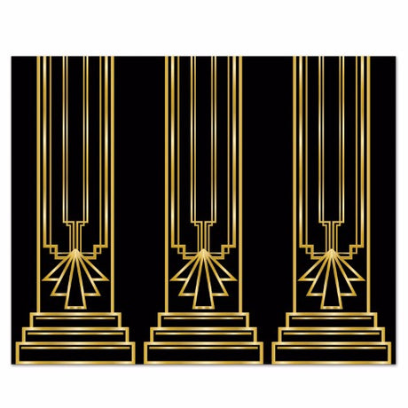 Vibrant 1.2m x 9.1m 1920s-themed backdrop, perfect for transforming events into a roaring 20's celebration.