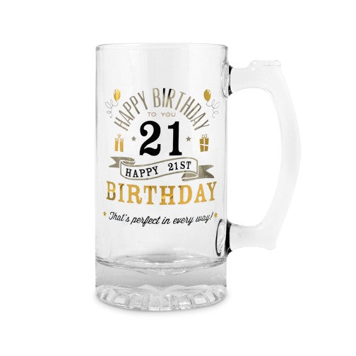 Beer Mug / Tankard - 21st Birthday
